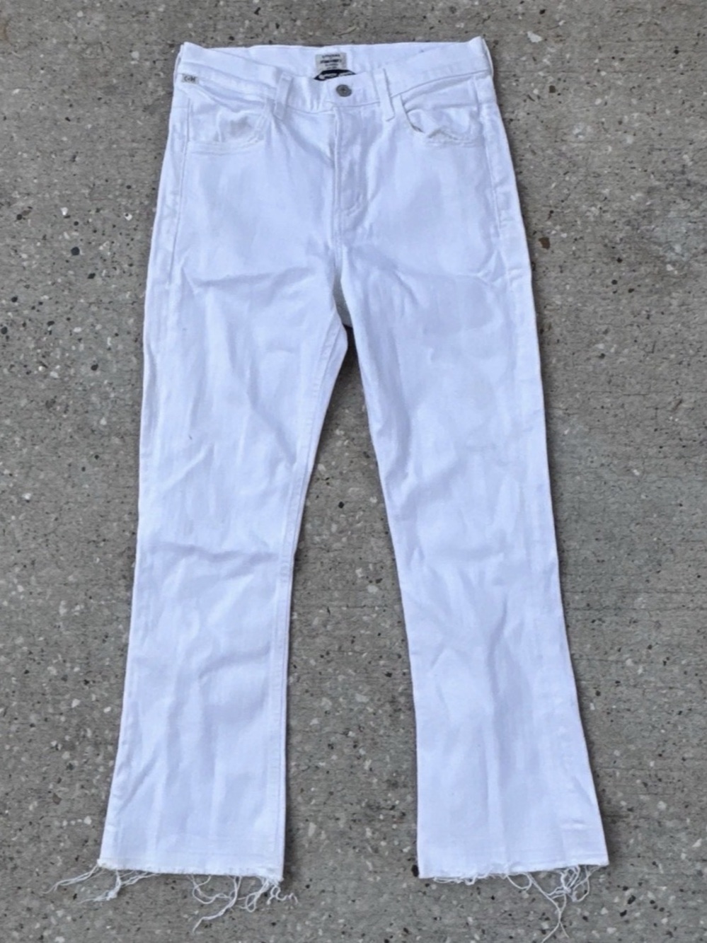 Citizens of Humanity Drew Crop Flare White Flare Jeans